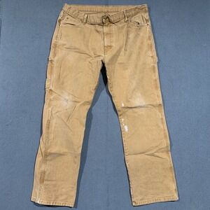 Grunge‎ Work Dickies Mens Tan Carpenter Pants Utility Cotton Blend 38x32 Paint